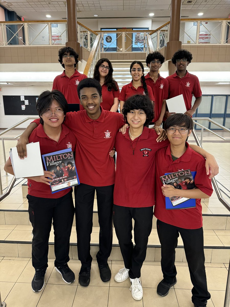 mduarte_HCDSB's tweet photo. Congratulations to the winning BR Hacks team for coming in 1st place with their Milton BookHive project.
Recognition certificates were presented by MPP Zeeshan Hamid &amp; MP Adam van Koeverden’s office in the presence of Mayor Krantz. @HCDSB @BishopReding @Principal_BR https://t.co/rlTNUPGiSf