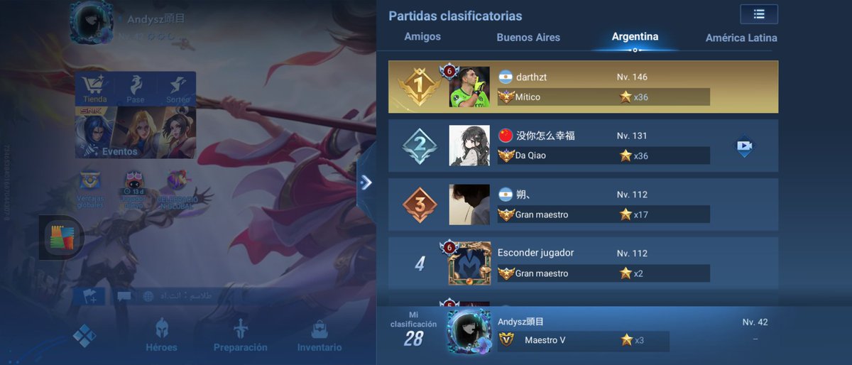 De los primeros master (cuenta de bronce a maestro) <a href="/HOKLATAM/">Honor of Kings LATAM</a>  #JuegaHonorOfKings @eunha_wr 🫡