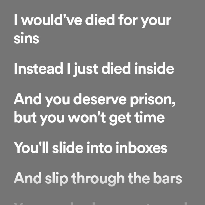 SoyGabbR's tweet photo. Me llamaste para que fuera a verte y estar juntos por una última vez.
Y yo lo único que quisiera es poder gritarte este pedazo de la canción "the smallest man who ever lived" de taylor swift. https://t.co/dDnjIHjjOY