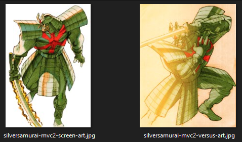 Rodolfucker's tweet photo. @marvelvscapcom Silver Samurai screen is not showing the correct image. It is supposed to be screen art as the rest of images. Not versus art. https://t.co/GwlJx5lfkP