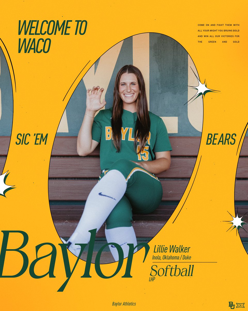 Baylor Softball (@baylorsoftball) on Twitter photo Welcome to Waco, <a href="/lilliewalkerrr/">Lillie Walker</a> ๐คฉ
So excited to have you as a Bear!
๐: baylorbea.rs/3zcbNpe
#SicEm | #andONE Welcome to Waco, <a href="/lilliewalkerrr/">Lillie Walker</a> ๐คฉ
So excited to have you as a Bear!
๐: baylorbea.rs/3zcbNpe
#SicEm | #andONE