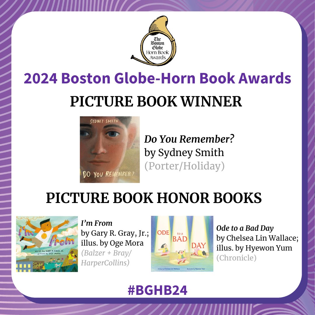 The Horn Book (@hornbook) on Twitter photo Congratulations to the 2024 <a href="/BostonGlobe/">The Boston Globe</a> – <a href="/HornBook/">The Horn Book</a> #PictureBook Award winner and honorees! <a href="/Sydneydraws/">Sydney Smith</a> <a href="/GaryRGrayJr/">gary r. gray jr.</a> <a href="/ogemora/">✨Oge Mora✨</a> <a href="/chelseaauthor/">chelsea❄️lin❄️wallace</a> <a href="/HyewonYum/">Hyewon Yum</a> <a href="/NealPorterBooks/">Neal Porter</a> <a href="/HolidayHouseBks/">Holiday House Publishing, Inc.</a> <a href="/ChronicleKids/">Chronicle Kids</a> <a href="/HarperChildrens/">HarperKids</a> <a href="/HarperStacks/">HarperStacks 📚</a> hbook.com/story/presenti… #BGHB24 #kidlit Congratulations to the 2024 <a href="/BostonGlobe/">The Boston Globe</a> – <a href="/HornBook/">The Horn Book</a> #PictureBook Award winner and honorees! <a href="/Sydneydraws/">Sydney Smith</a> <a href="/GaryRGrayJr/">gary r. gray jr.</a> <a href="/ogemora/">✨Oge Mora✨</a> <a href="/chelseaauthor/">chelsea❄️lin❄️wallace</a> <a href="/HyewonYum/">Hyewon Yum</a> <a href="/NealPorterBooks/">Neal Porter</a> <a href="/HolidayHouseBks/">Holiday House Publishing, Inc.</a> <a href="/ChronicleKids/">Chronicle Kids</a> <a href="/HarperChildrens/">HarperKids</a> <a href="/HarperStacks/">HarperStacks 📚</a> hbook.com/story/presenti… #BGHB24 #kidlit