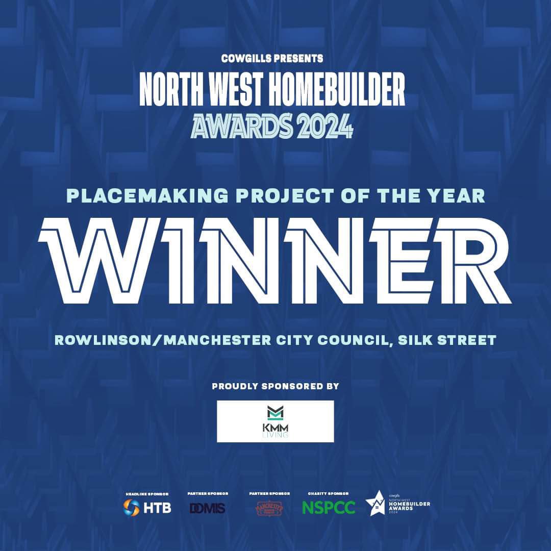 A massive congratulations to our Placemaking Project of the Year winners <a href="/Rowlinson/">Rowlinson</a> &amp; <a href="/ManCityCouncil/">Manchester City Council</a> for their Silk Street development! 🥳 #NWHA2024