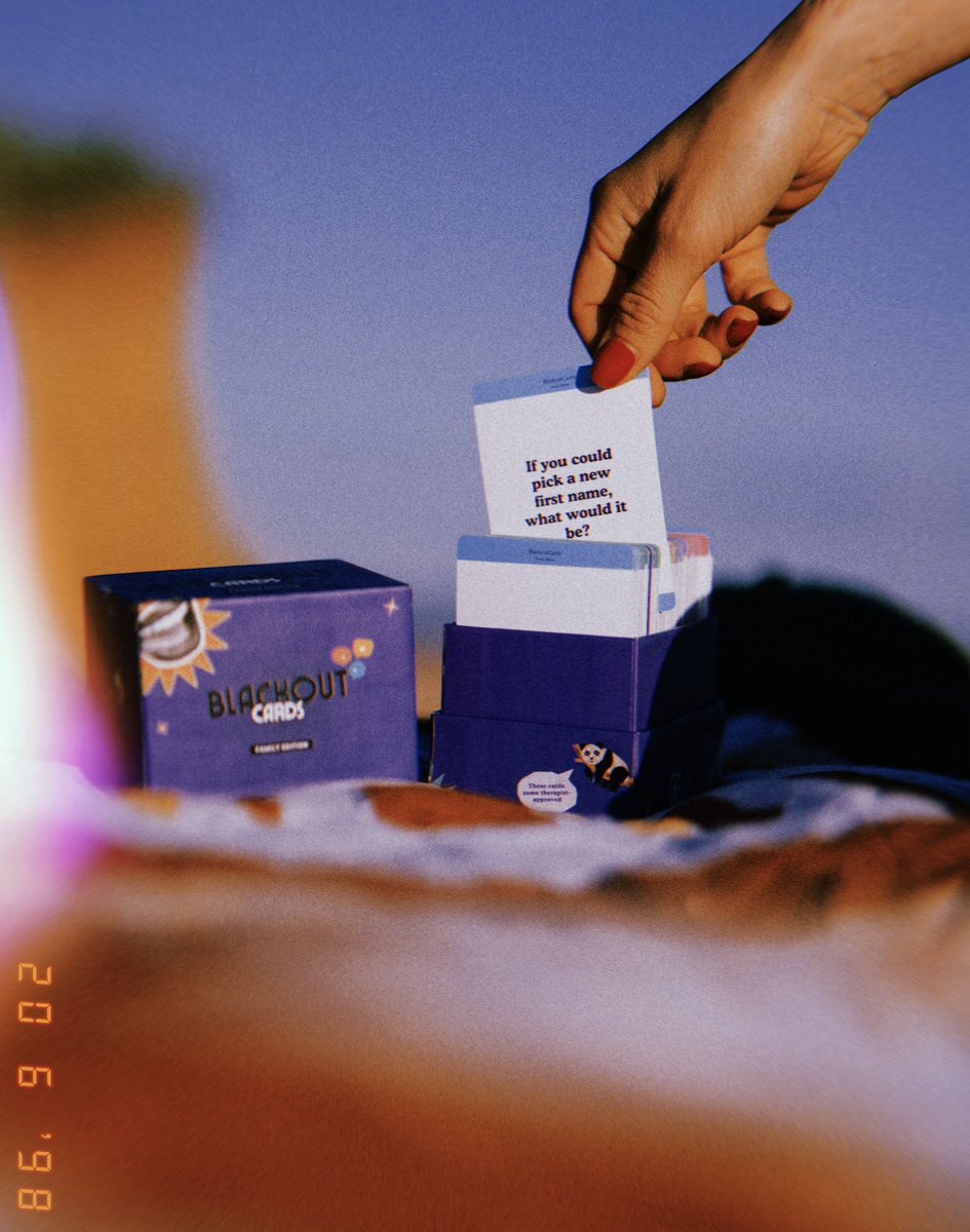 blackoutcards.com - 250 conversation prompts in a box. Grab yours today ❤️