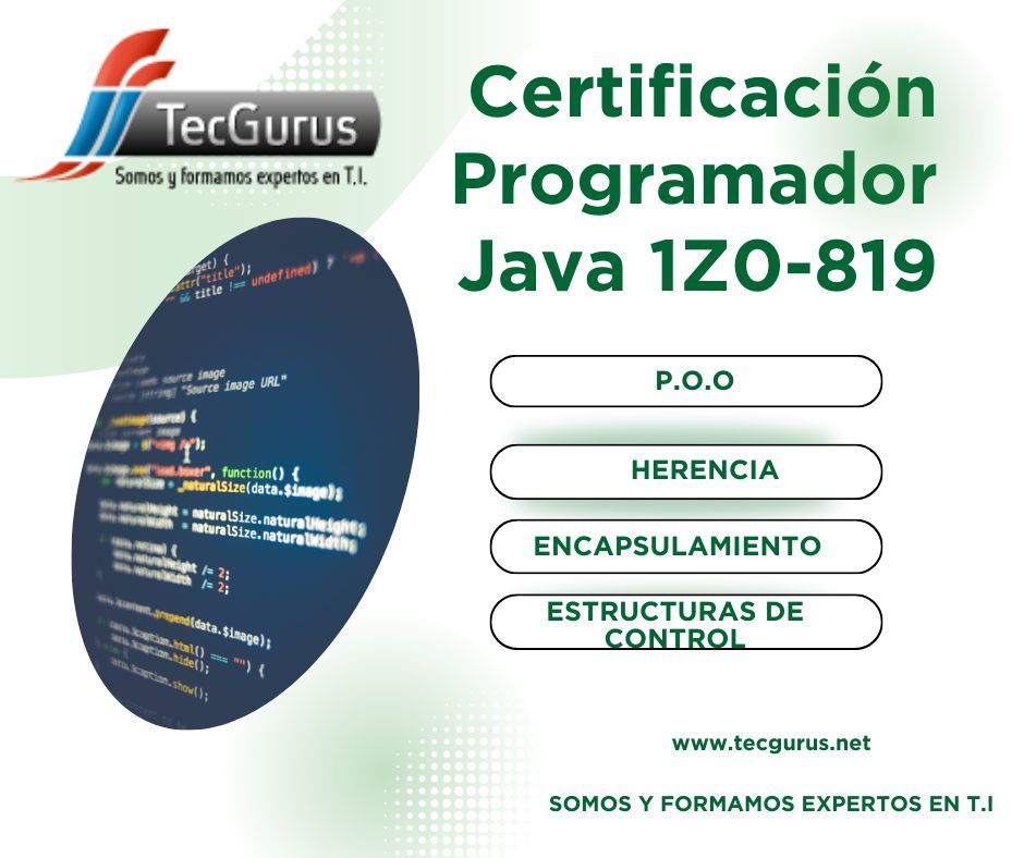 tecgurusnet's tweet image. Certificación
🚀 Programador 
Java I y II 1Z0-819🚀
 😀Completa la preparación y acredita el primer examen con el cual Oracle 🚀certifica tus conocimientos en el lenguaje de programación Java 🔊
buff.ly/45GWTU7
👉tecgurus.net👈 
 #SoyGuru #Certificaciónjava