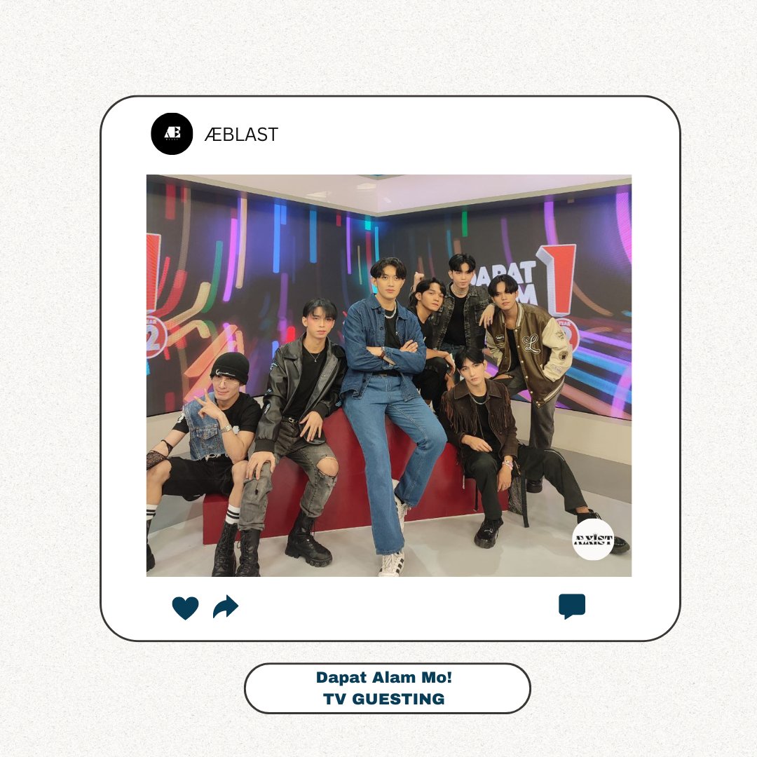 AEXIST4AEBLAST's tweet photo. Last June 18, 2024, ÆBLAST made their first guest appearance on GTV's "Dapat Alam Mo" and performed their valentine song "DITO" live. 🔥✨

Thank you ÆXIST for cheering on ÆBLAST and participating in all games. Your presence is sincerely appreciated! 🫶

#ÆBLAST #ÆXIST https://t.co/5ueKy5VMef