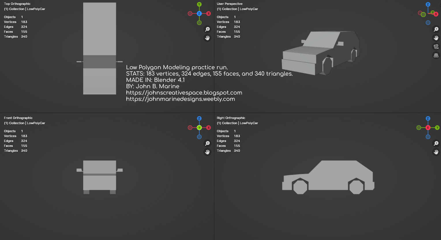 low polygon hatchback