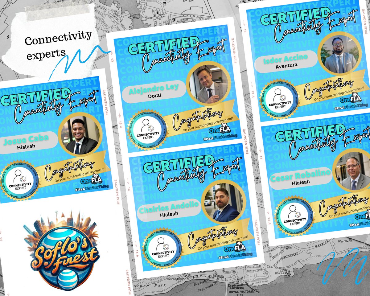 Dilma Zambrano (@dilmazambrano_) on Twitter photo Congratulations to the first group of Connectivity Experts representing SoFLo’s Finest!😎 Stay tuned, as more will be joining them soon.🔥
<a href="/m_romero28/">Mario Romero</a> <a href="/nathietorres/">Natalie Torres</a> <a href="/RGarcia_2/">Roberto Garcia</a> <a href="/One_FLA/">OneFLA</a> <a href="/eniggemann/">Enrique Niggemann</a> Congratulations to the first group of Connectivity Experts representing SoFLo’s Finest!😎 Stay tuned, as more will be joining them soon.🔥
<a href="/m_romero28/">Mario Romero</a> <a href="/nathietorres/">Natalie Torres</a> <a href="/RGarcia_2/">Roberto Garcia</a> <a href="/One_FLA/">OneFLA</a> <a href="/eniggemann/">Enrique Niggemann</a>