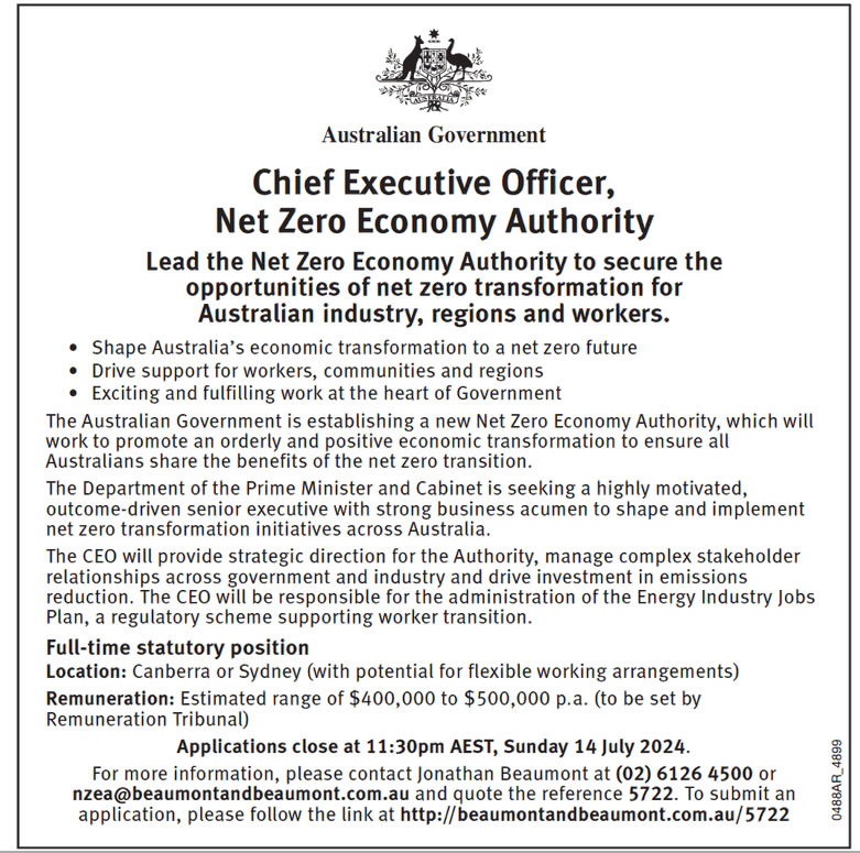 Feeling like a job change? Perhaps consider the NZEA...

What? You haven't heard of the Net Zero Economy Authority?

You can become CEO and earn $500,000 a year if you can 'manage complex stakeholder relationships across government and industry...'

#moneywellspent