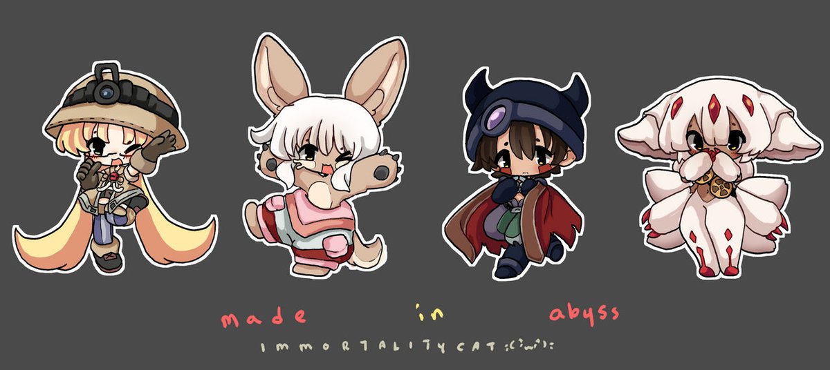 immortalitycat's tweet photo. chibis in abyss
#メイドインアビス https://t.co/Fr4K8IF6Jt