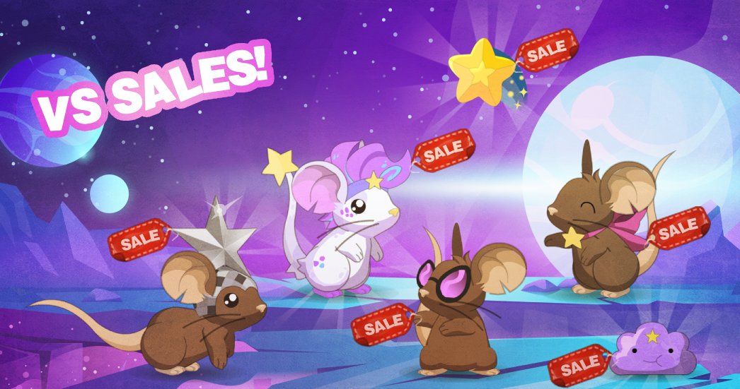 Transformice's tweet photo. Are you #TeamCelestial? Grab these out of this world sales and show your support for your team in the latest VS event! Don't wait around too long though as they'll be shooting away through the night sky soon! 🌌🆚🏞️ https://t.co/5dUI7OGEzE