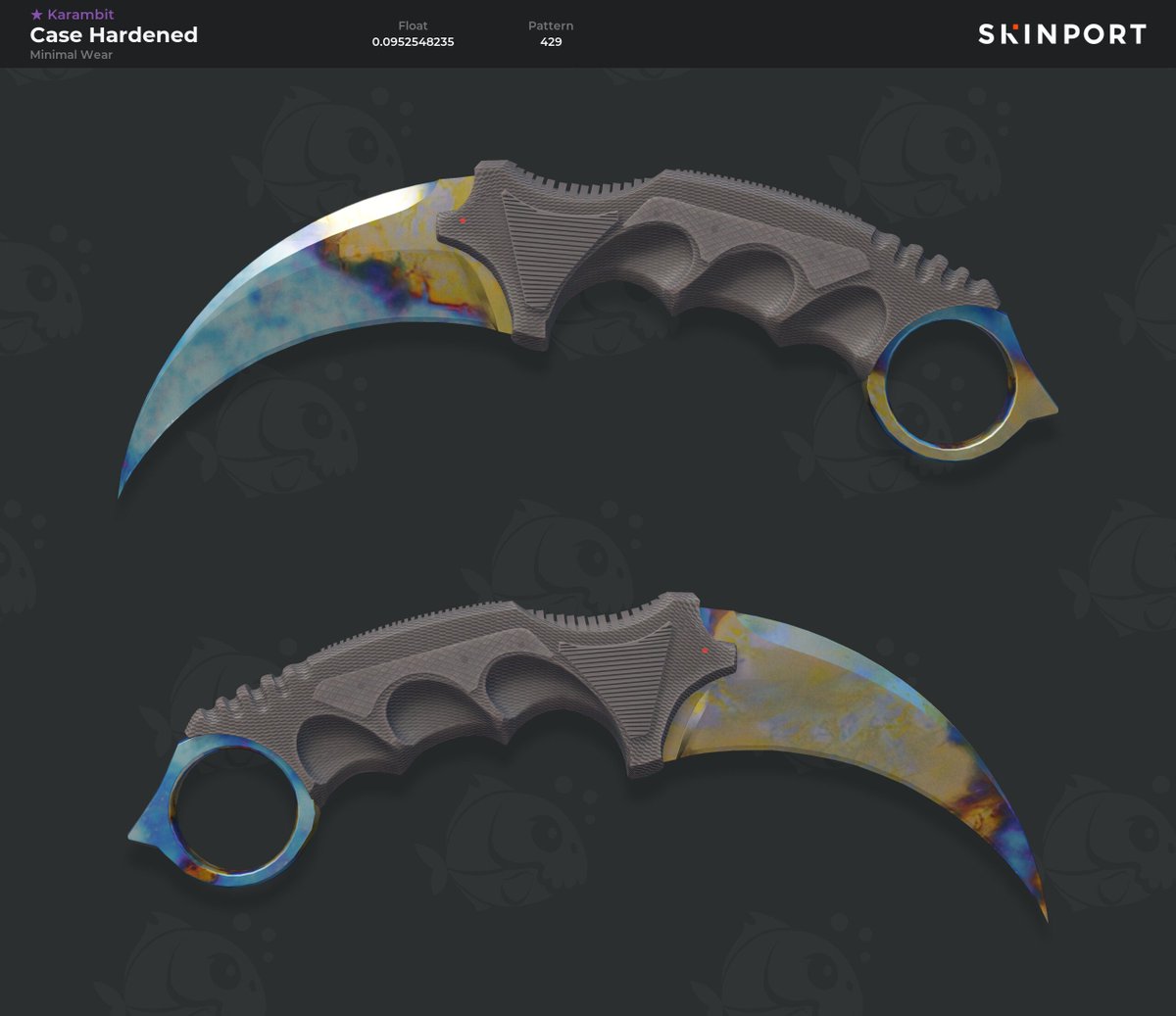 🥶Community gem #63🥶

★ Karambit | Case Hardened (Minimal Wear)

Float: 0.09
Pattern: 429

Contact: steamcommunity.com/profiles/76561…