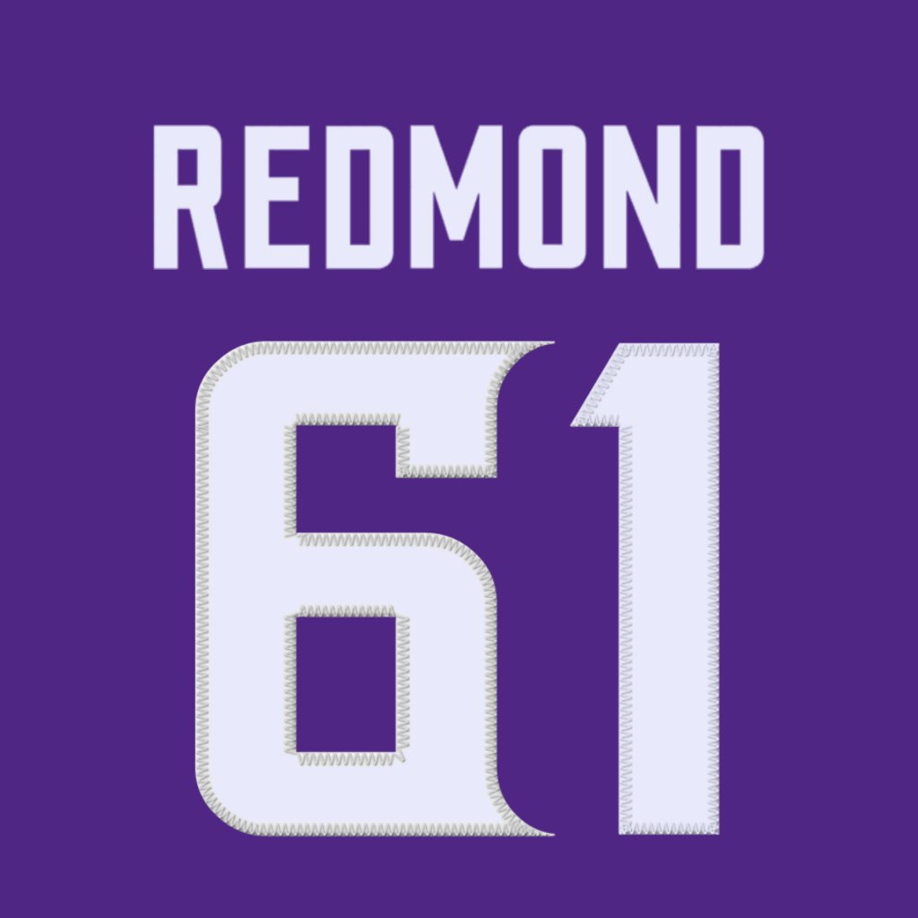 Minnesota Vikings DL Jalen Redmond (<a href="/jalen_redmond/">J RED</a>) is wearing number 61. Last assigned to Christian DiLauro. #Skol