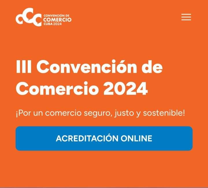📌 La lll Convención de Comercio 2024, se celebrará del 8 al 12 de julio, en el Palacio de Convenciones, La Habana-Cuba en el recinto ferial PABEXPO, donde se abordarán temas de la integralidad y desarrollo de la actividad comercial. 

"Por un comercio seguro, justo y sostenible"
