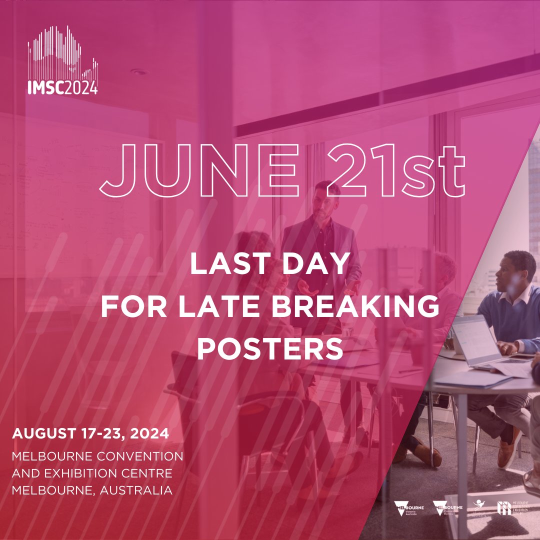 Final hours to submit your late-breaking posters for #IMSC2024! The deadline is June 21st. Showcase your research at this top event in Melbourne, Australia. 

Register now at imsc2024melbourne.com #TeamMassSpec
