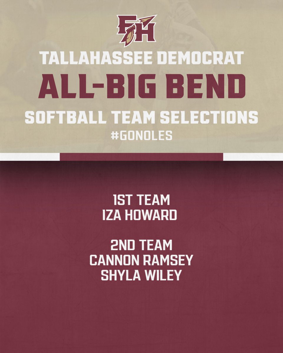 FSUS_Athletics's tweet image. Congratulations to the student-athletes in Softball listed for their recognition on the Tallahassee Democrat All-Big Bend Teams.