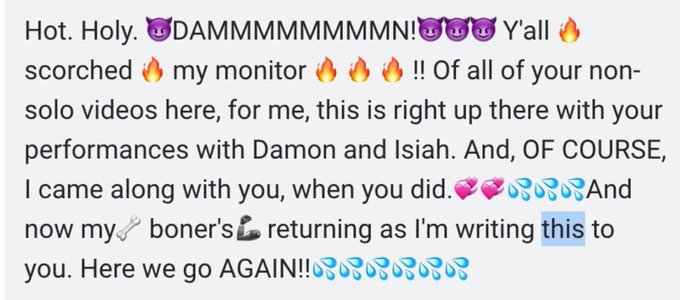 What people are saying about my weekend drop! Don&rsquo;t just out! Holler to https://t.co/vrU6iHd6uZ now 🔥<a href="/tag/tittytuesday"class="tags"><span>#tittytuesday</span></a>