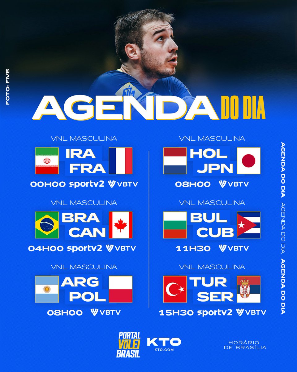 portal_volei's tweet photo. 📆 Agenda da VNL Masculina desta sexta-feira (21/06) ⬇️ https://t.co/FZl88EQScI