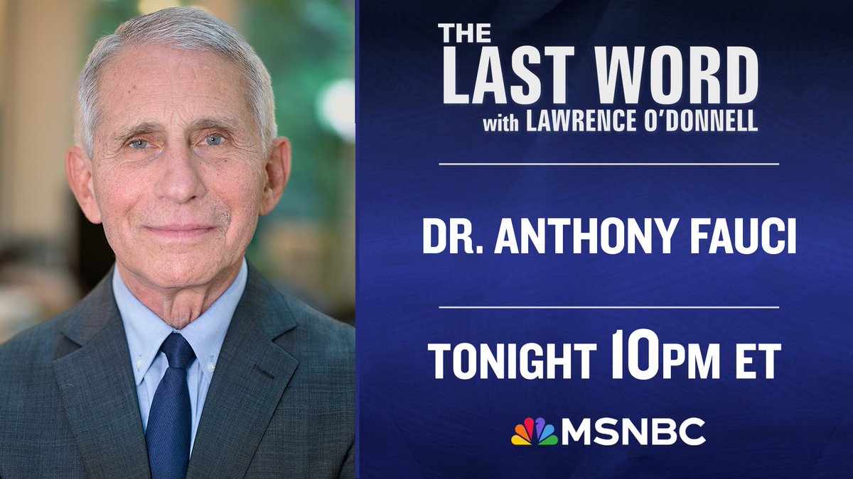 TheLastWord's tweet image. TONIGHT: Dr. Anthony Fauci joins @Lawrence on The #LastWord. Tune in!
