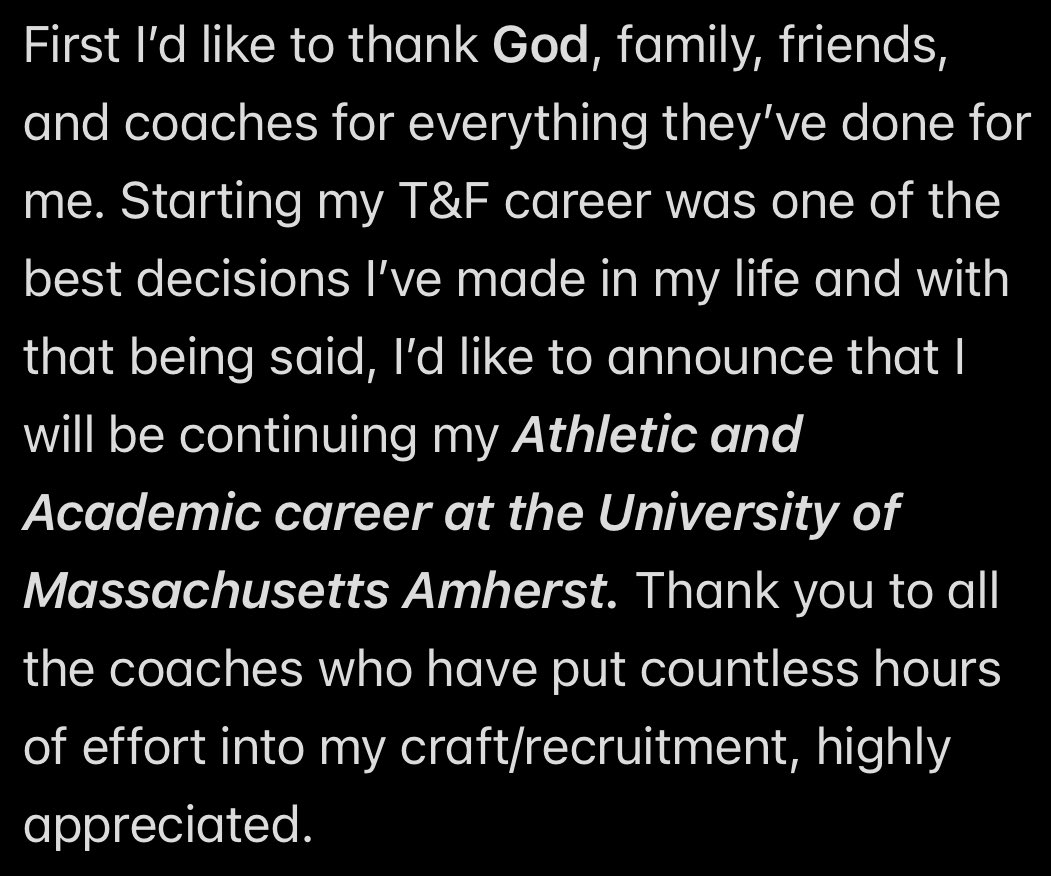 Gods Plan. Thank you <a href="/XBXCTF/">Xaverian Cross Country & Track</a>! Next stop <a href="/UMass_XC_TF/">UMass XC/T&F</a>!