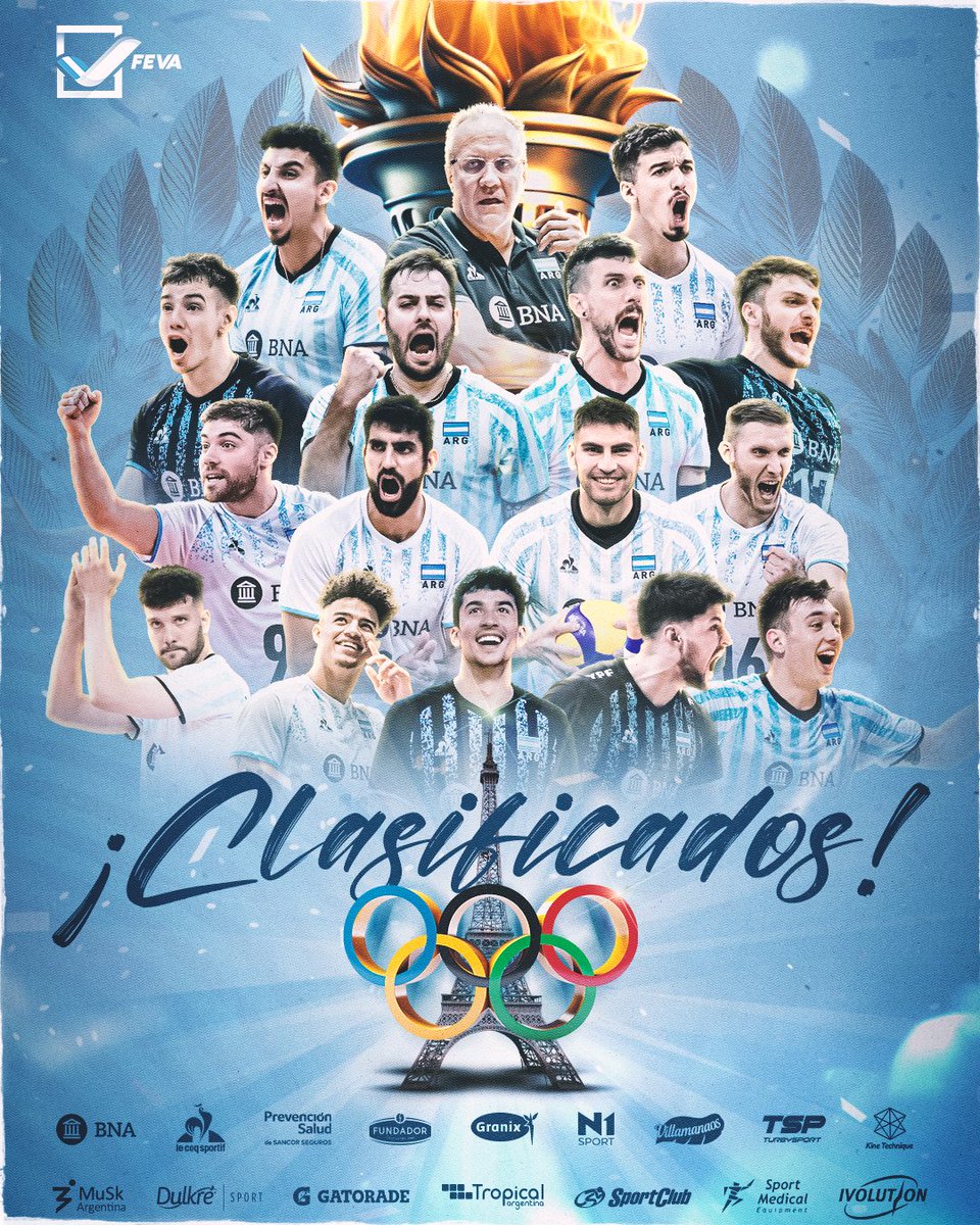 #Paris2024 ¡¡¡ 🇦🇷CLASIFICADOS 🇦🇷!!!

Argentina estará presente en un Juego Olímpico por cuarta vez consecutiva😄

En el Día de la Bandera 🇦🇷, el vóley confirmó su presencia en la máxima competencia mundial 🙌