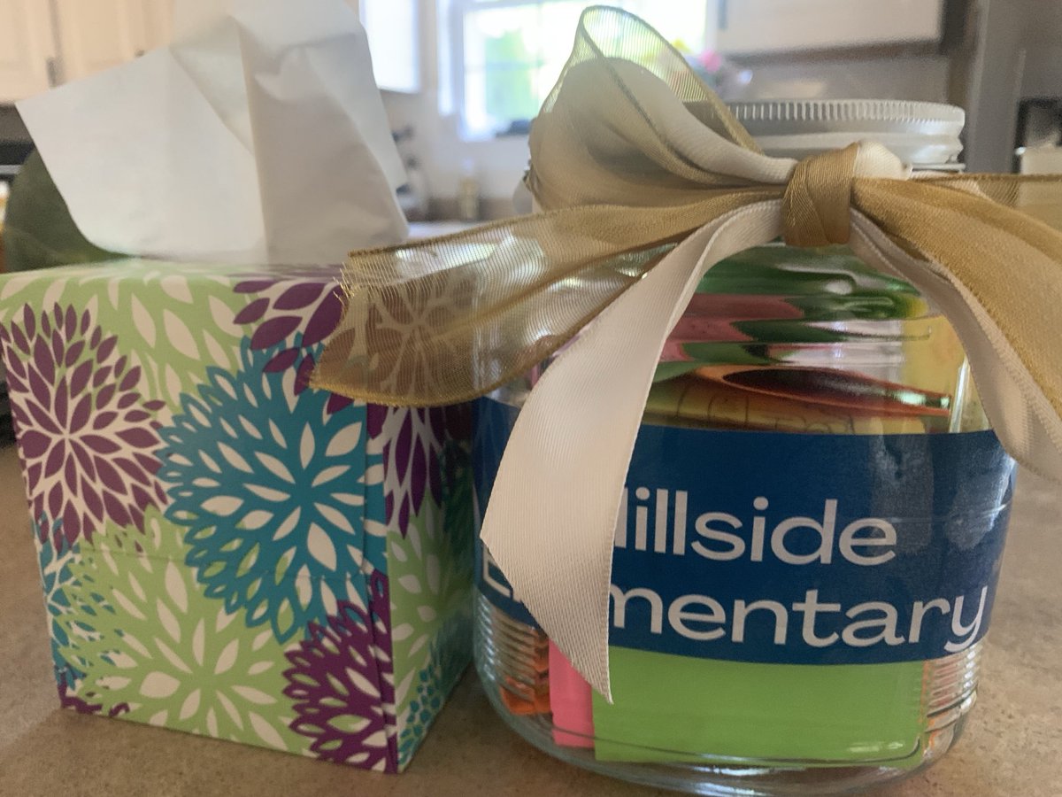 A sentimental and thoughtful gesture from 4th graders required me to have the box of tissues by my side. This jar is full of Hillside Awesomeness! 💙💛