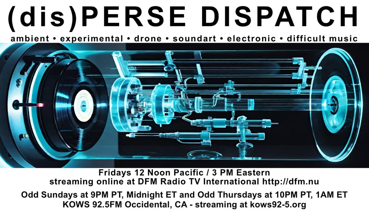 auricular's tweet image. This week, episode #680 of (dis)PERSE Dispatch will feature tracks by Saito Koji, Plaid, Shadowbug 4, StruKtur, Western Skies Motel, Laurie Anderson, Lumen, Prosper, Basicnoise, Paolino Canzoneri, G h os t h e o r y, exm, Eugene "Hideaway" Bridges, and Yagi Michiyo.