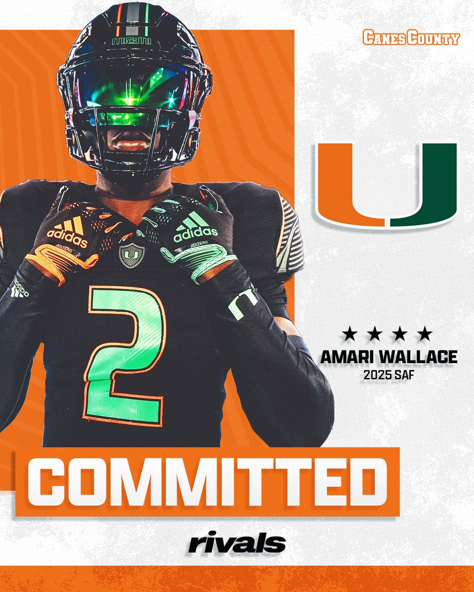 JohnGarcia_Jr's tweet image. Miami picks up its 3rd in-state commitment in as many nights. This is a big one as Rivals250 DB Amari Wallace makes his pledge just days after an official visit to The U

He could develop into an impact hybrid ala Johnson and/or Kinchens imo. MORE:

n.rivals.com/news/rivals250…