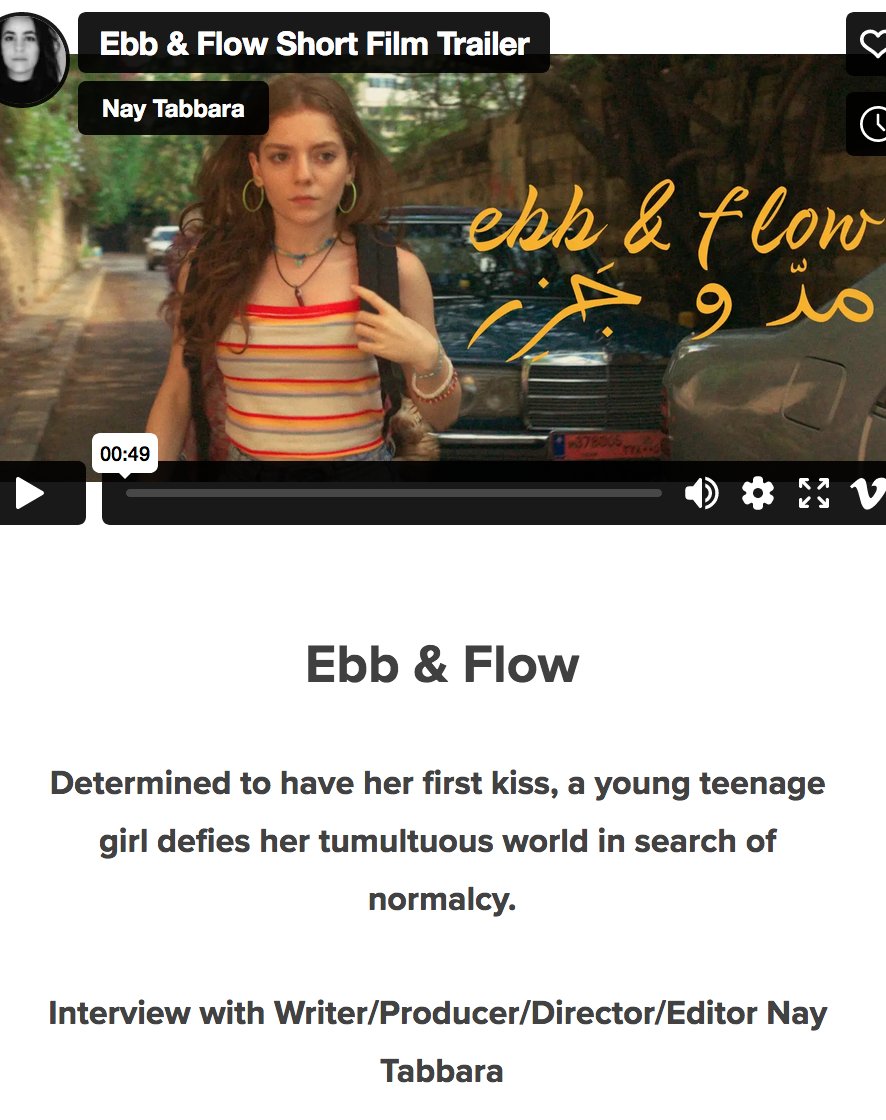 We interview EBB &amp; FLOW Writer/Producer/Director/Editor Nay Tabbara #ebbflowfilm <a href="/Tribeca/">Tribeca</a> 

wearemovingstories.com/we-are-moving-…