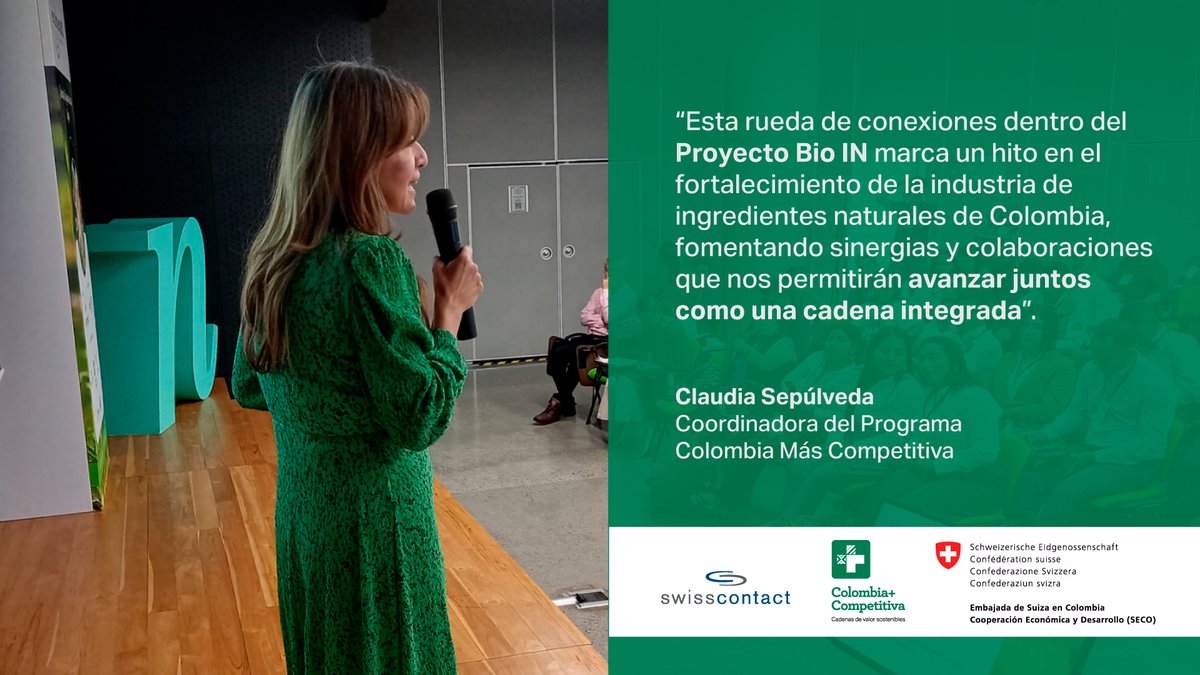 colombiamascom1's tweet photo. 🚀 Se realizó con éxito la rueda de conexiones de BioIN en la @camaraaburrasur. Este evento nacional reunió a empresas, institutos de investigación, universidades y otros actores de la cadena de ingredientes naturales. Sigue el hilo para conocer más. 🇨🇴 https://t.co/oXSfyq3Cwn
