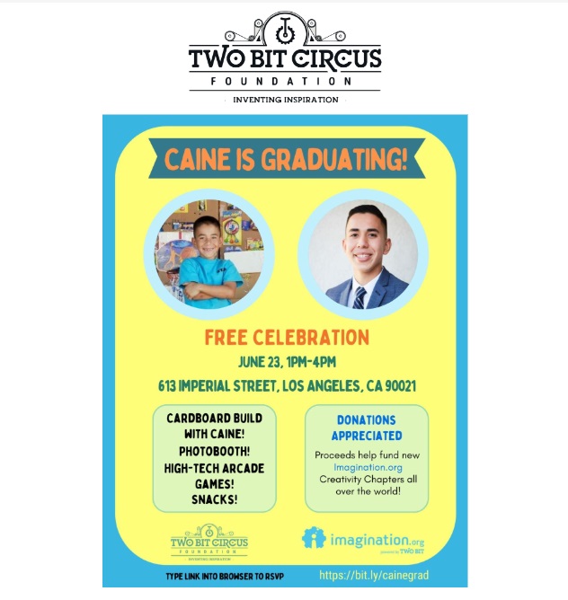 Join an afternoon of free fun and creativity where kids can build cardboard arcade games with <a href="/CainesArcade/">Caines Arcade</a> from viral video Caine's Arcade! The celebration at @2bitfoundation includes high-tech arcade games, snacks, a live DJ and a photo booth. RSVP: bit.ly/4etSV5h