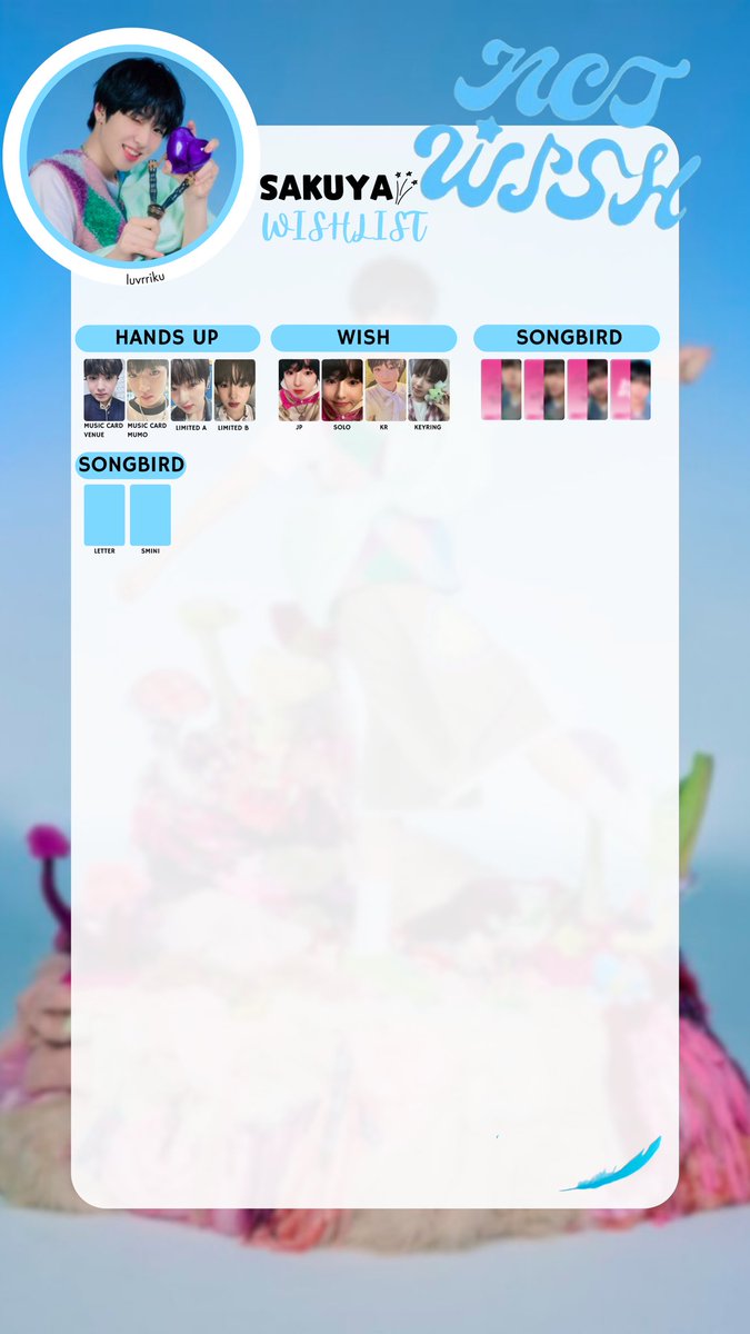 luvrriku's tweet photo. ⋆NCTWISH 사쿠야 (SAKUYA) PHOTOCARD TEMPLATE/LIST

➵ Album photocard template

⤷ https://t.co/68SX2XKhQg

#NCTWISH #NCT #NCTWISH_WISH #SAKUYA #시온 #위시 #포토카드 #포카 #シオン #엔시티위시 #NCTPHOTOCARD #사쿠야 #藤永咲哉 https://t.co/i0N7McRQST