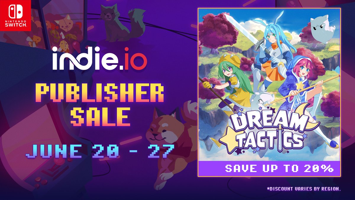 spectra_dev's tweet photo. Dream Tactics is part of the @join_indie_io Publisher Sale on Nintendo!🎉
Grab it on Nintendo Switch NOW and save the Dream World with this sweet discount!🌟

#IndieGame #NintendoSwitch #jrpg #srpg https://t.co/uQxZLdL1E9