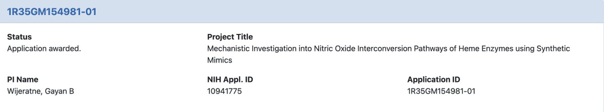 Thrilled to share that our research has been funded by a $1.8M NIH R35 MIRA ESI Outstanding Investigator Award!! Many thanks to past and present group members, collaborators, mentors, as well as the support from @NIGMS! 💪💪💪 #heme #bioinorganic <a href="/UAChemistry/">Alabama Chemistry</a> <a href="/UA_AS/">AS UA</a> <a href="/UofAlabama/">The University of Alabama</a>