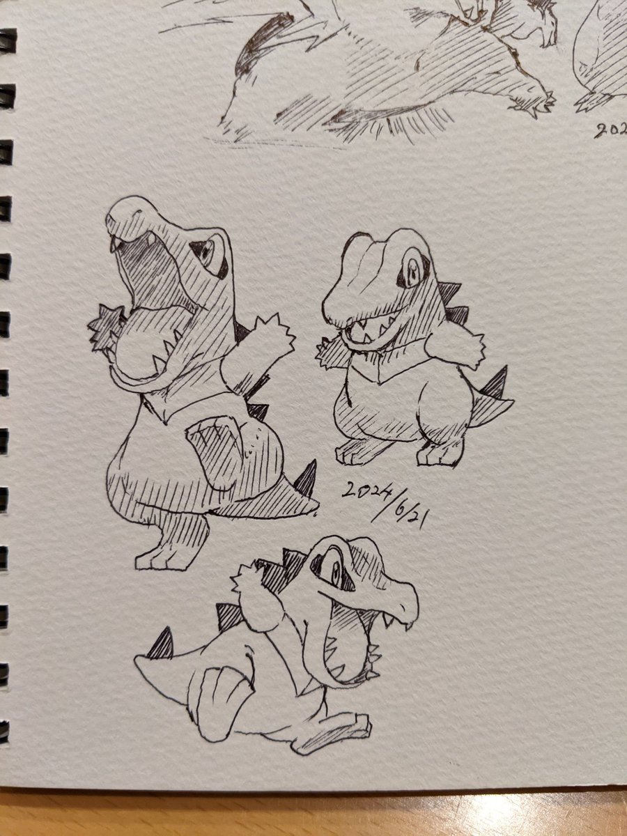 ワニノコ そのまんまネーミング 当時新あくタイプだった「かみつく」を覚えるのでちょっと憧れだった カキカキ。 