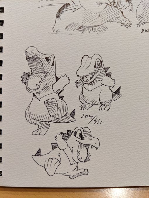 ワニノコ そのまんまネーミング 当時新あくタイプだった「かみつく」を覚えるのでちょっと憧れだった カキカキ。 