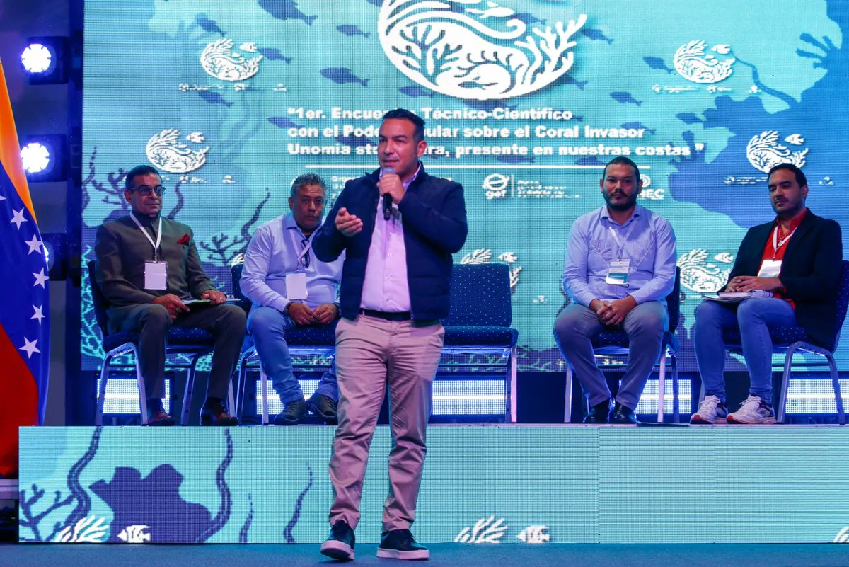 MinecOficial's tweet photo. 🌱¡1er Encuentro Técnico-Científico con el Poder Popular para la mitigación y control del coral invasor Unomia Stolonifera presente en las costas venezolanas. 
1/3 https://t.co/AtXUQoeok4