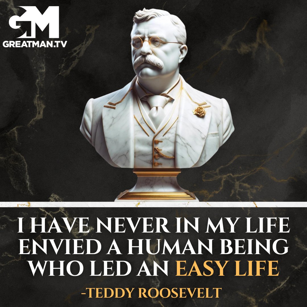GreatManTV's tweet image. Theodore Roosevelt shaped his destiny as one of history's most influential leaders by embracing what he termed "the strenuous life." Throughout his journey, he harnessed his struggles and hardships, transforming them into the fuel that propelled him to become a GreatMan.