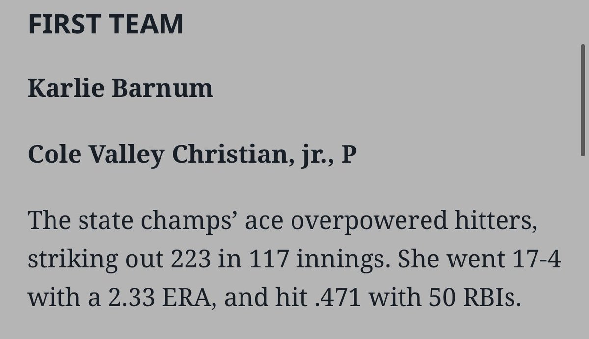 BarnumKarlie's tweet photo. Honored to be picked for the 2024 2A All-State Selection Team https://t.co/oPSB2AsVlK