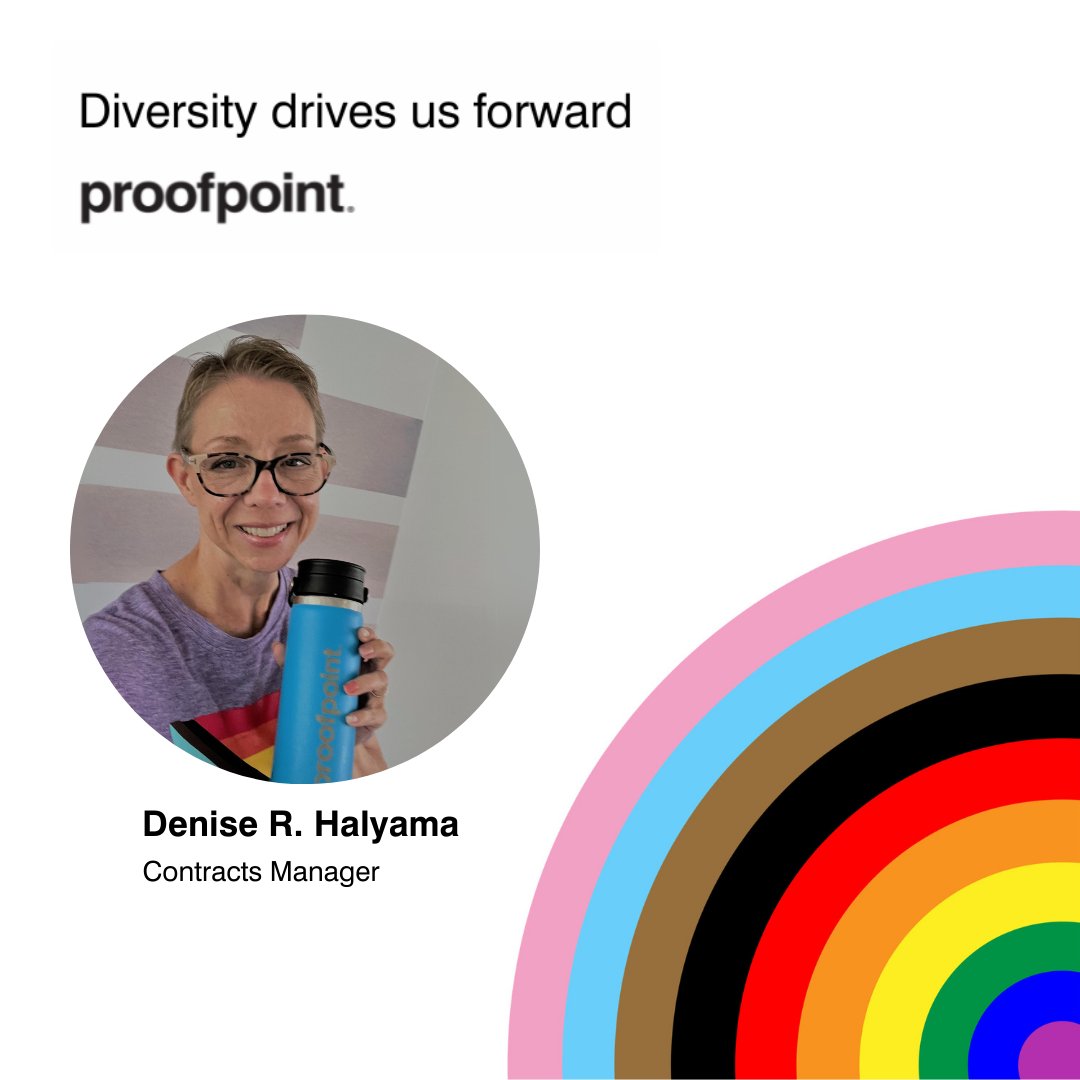 Our Pride Month blog series continues as we highlight Denise, a member of our Pride EIG and proud Ally to the #LGBTQIA+ community. ow.ly/OQ5y50SmP88

In this post, Denise shares what #PrideMonth means to her and what she has learned through allyship. #LifeAtProofpoint
