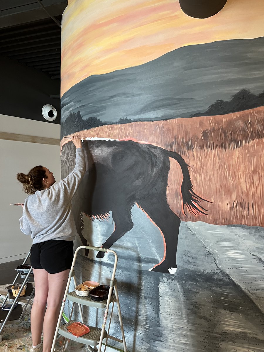 madamemack's tweet photo. I painted my first ever mural in Oklahoma City (a buffalo because of course) https://t.co/ptaA6amHvz