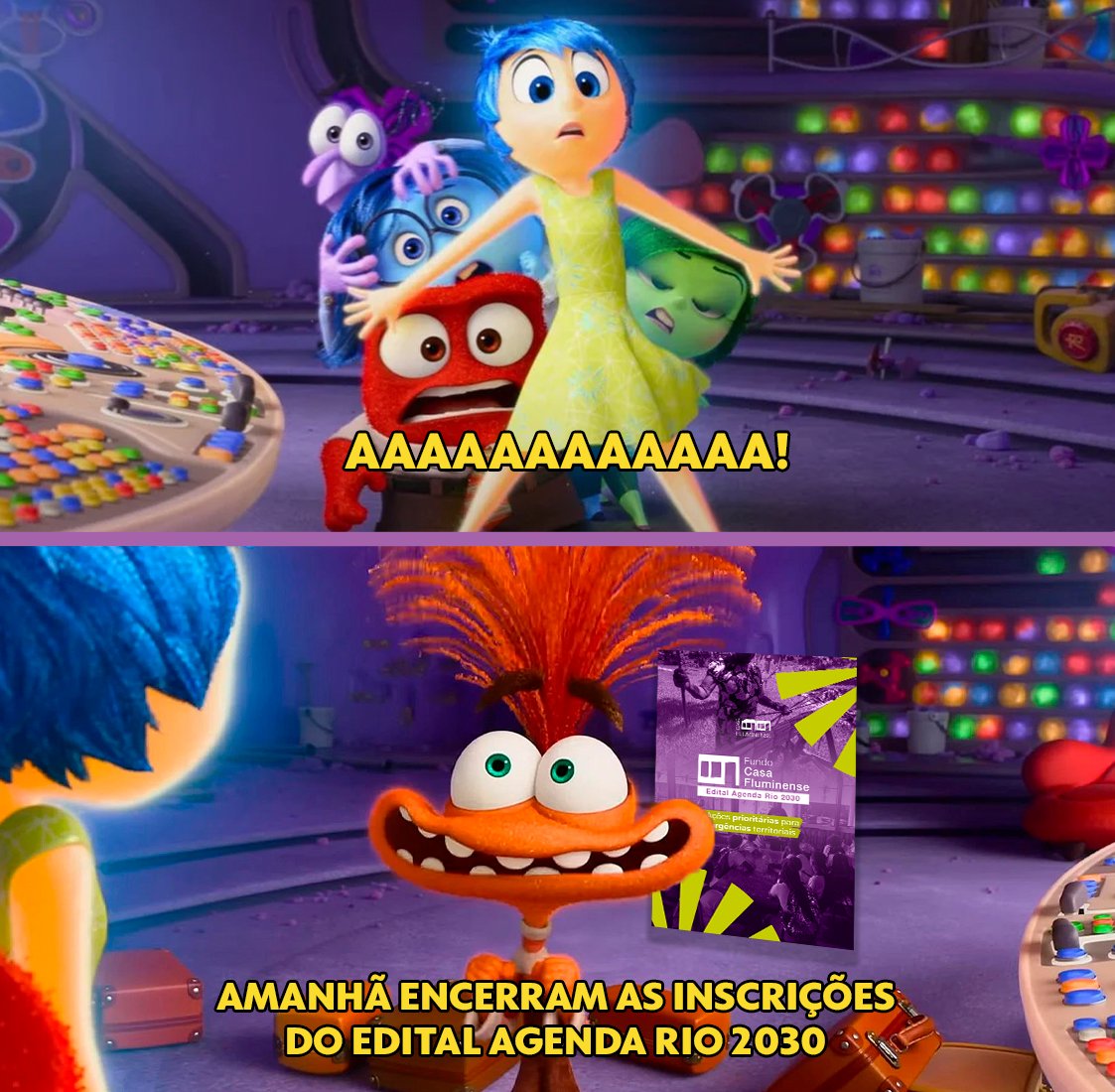 Quem também tá com os divertidamentes assim hoje? As inscrições do Edital Agenda Rio 2030 encerram amanhã, mas calma que ainda dá tempo de se inscrever

🔗: bit.ly/EditalAgendaRi…