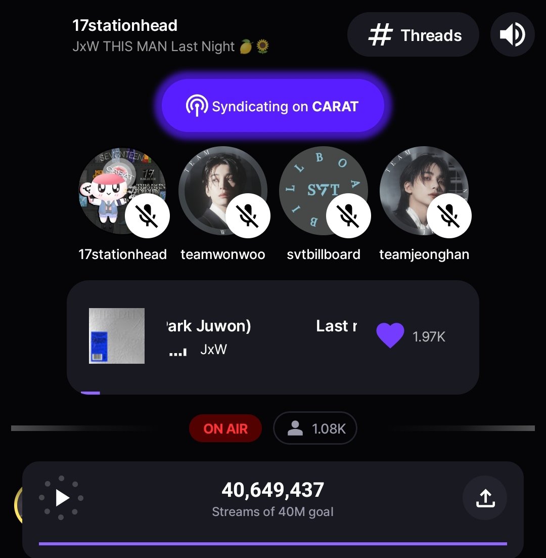 svtbillboard's tweet image. [STREAMING]

CARATs with Spotify Premium, you can park your account at Stationhead as we stream all the tracks of #ThisMan along with #Maestro and #GoM. Let's pump up those streams, Carats! 📈💎

✨You can park your acc: stationhead.com/17stationhead

✨Not a Spotify premium user? No