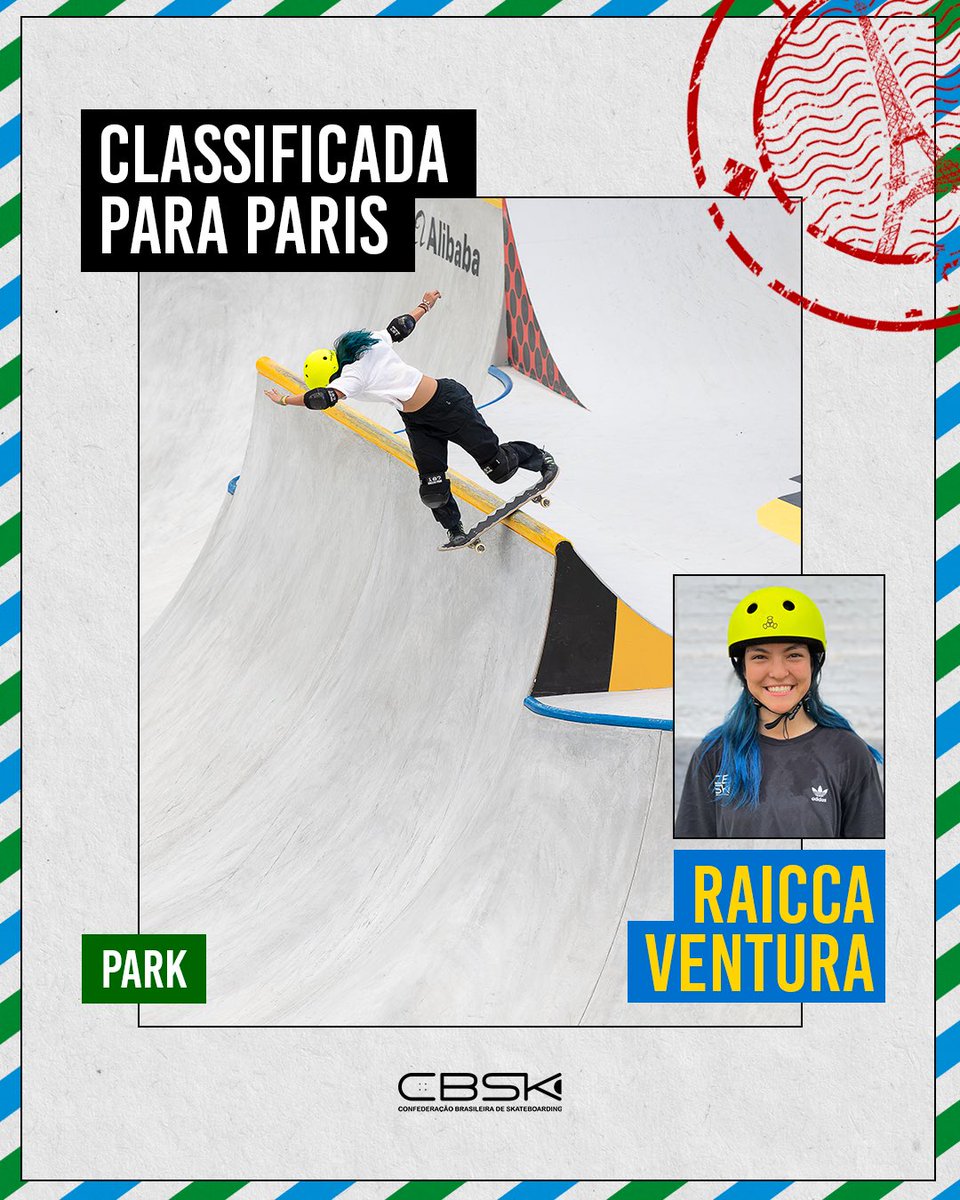 O skateboarding brasileiro começa a escrever mais um capítulo na história das Olimpíadas! 🛹 🇧🇷 😎

Raicca Ventura está classificada para representar o Brasil em Paris 2024! 🇫🇷