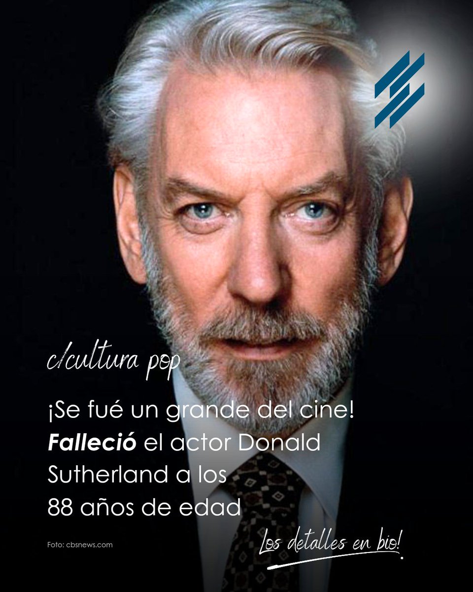 Ha fallecido un gran actor que deja un legado especial en el cine. Desde películas de guerra, hasta historias de misterio y aventuras. Su vida y películas (que amarás) las encuentras aquí 👇🏻
podiumy.com/p/Falleci%C3%B…
#cultura #donaldsutherland #EspañaItalia