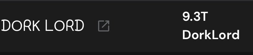 DORKBANK.eth now holds 9.3T DorkLord

It’s all coming together

0x666