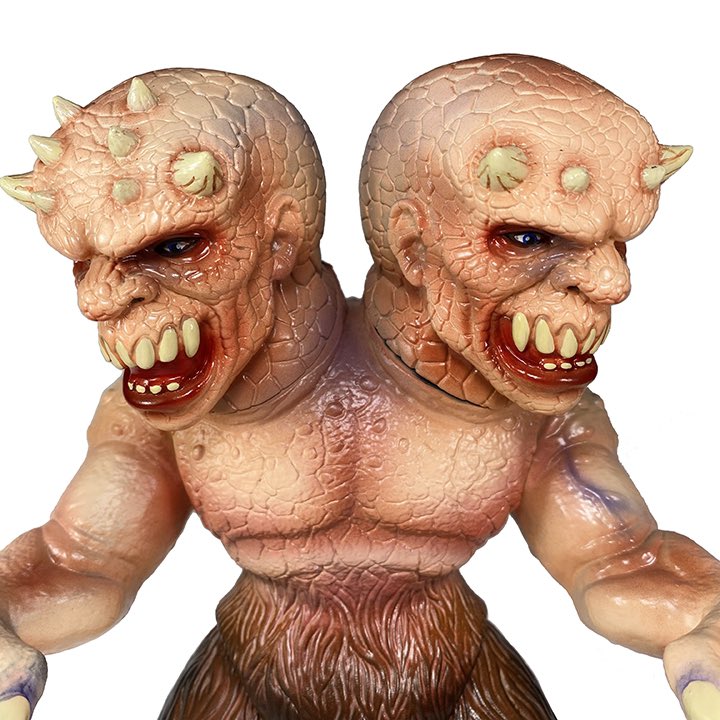 maxtoyco's tweet image. New custom painted #kaiju Ettin now via maxtoyco.com ! Figure by @planetxasia  and painted by #marknagata This time decided to paint him like a Harryhausen stop motion puppet 😬 Enjoy ! #twoheads #monster #creature #planetxasia #airbrush