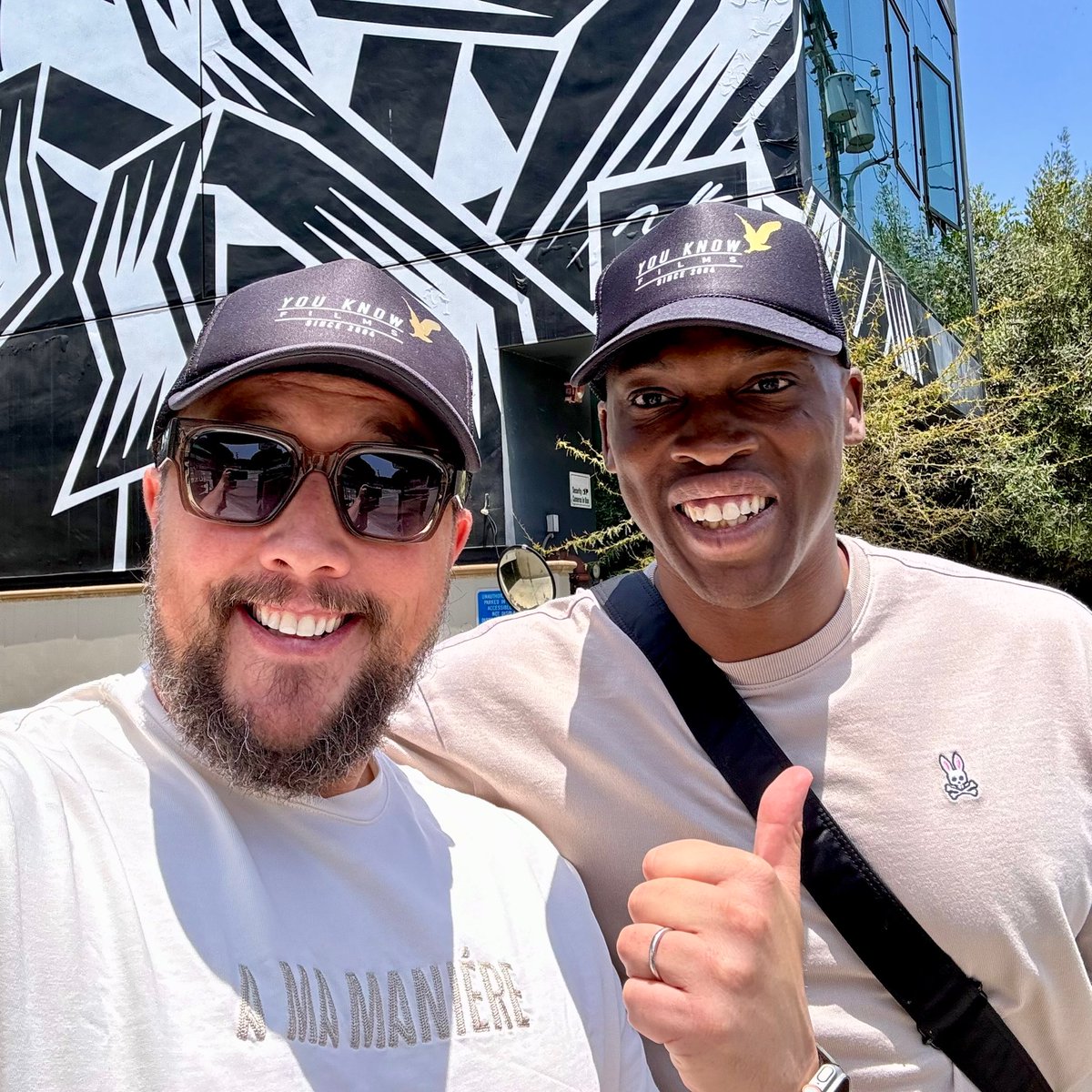 So good to catch up with my friend Moe Jeudy-Lamour who you’ll get to see in Love is the Monster (<a href="/lemposretreat/">Love is the Monster</a>). He’s now rocking our <a href="/youknowfilms/">You Know Films</a> 20th anniversary hat and we had an awesome chat about creativity and fun memories from our shoot. Good times. See you soon bro.
