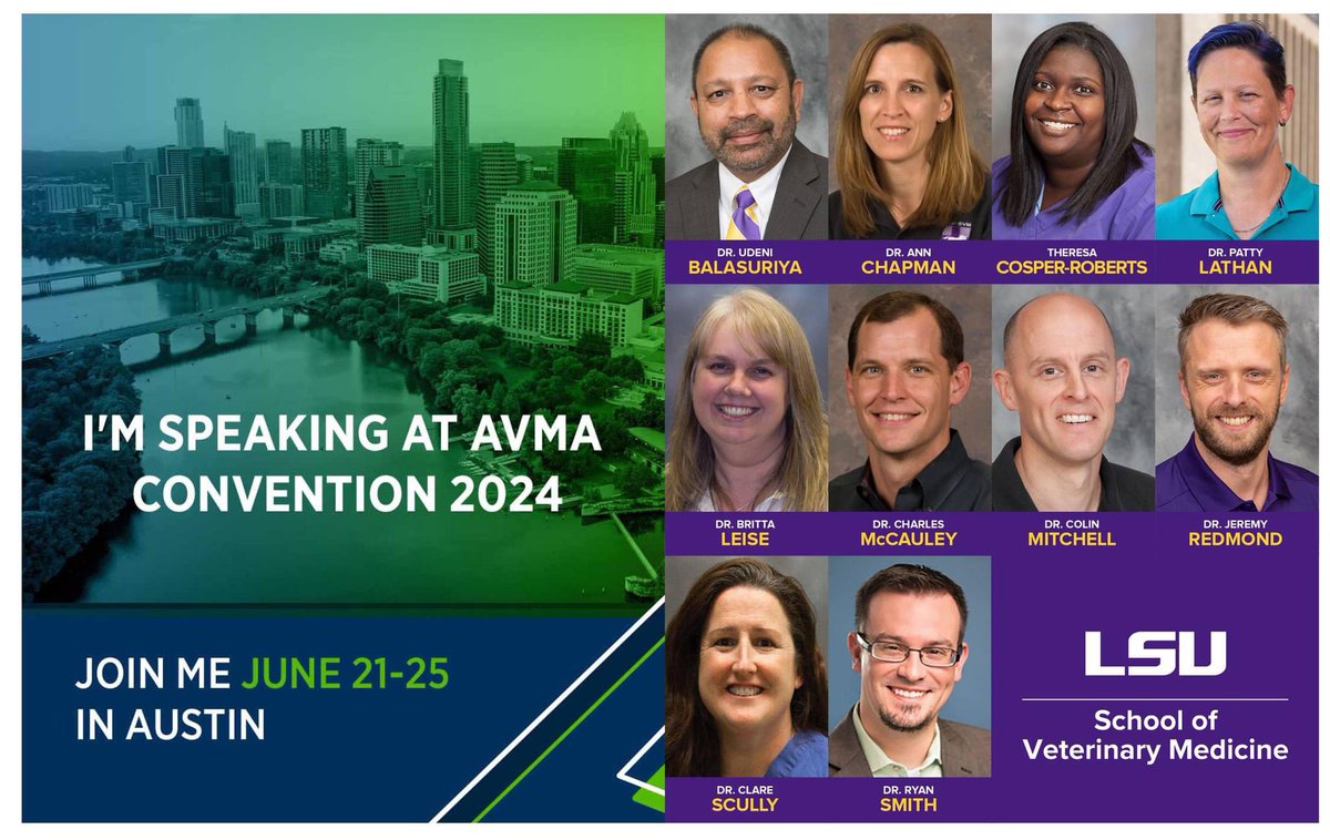 LSU Vet Med Dean (@lsuvetmeddean) on Twitter photo I’m excited to be on my way to the <a href="/AVMAvets/">AVMA (American Veterinary Medical Association)</a> Convention 2024 in Austin, TX! I’m at DFW enjoying a bite to eat before the next leg. We’re hosting our wonderful alumni tomorrow evening — with thanks to <a href="/GretchenKarcher/">Gretchen Morgan</a> — & several of our stars <a href="/LSUVetMed/">LSU Veterinary Med</a> are speaking! #LSU #WeLead I’m excited to be on my way to the <a href="/AVMAvets/">AVMA (American Veterinary Medical Association)</a> Convention 2024 in Austin, TX! I’m at DFW enjoying a bite to eat before the next leg. We’re hosting our wonderful alumni tomorrow evening — with thanks to <a href="/GretchenKarcher/">Gretchen Morgan</a> — & several of our stars <a href="/LSUVetMed/">LSU Veterinary Med</a> are speaking! #LSU #WeLead