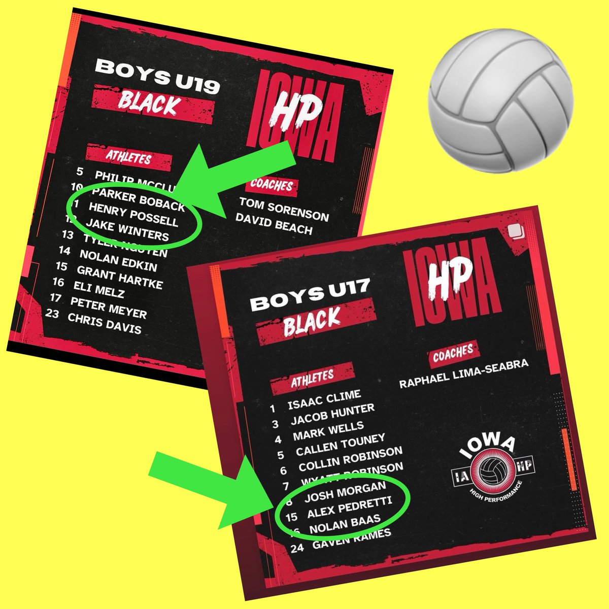 RegentBVB's tweet photo. Congrats Henry and Alex for making the Iowa HP teams! https://t.co/b5u0goL8fp